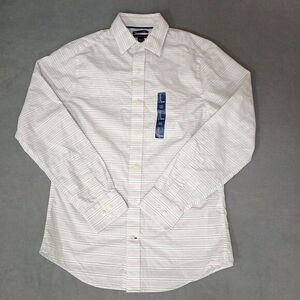 GAP PREMIUM CLASSIC‎ FIT MENS SHIRT MEDIUM POPLIN GREEN PLAID CHECKS BUTTON UP